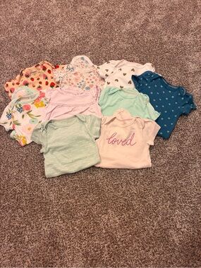 Baby Girl Short Sleeve Onesie Bundle - Pastel Mix